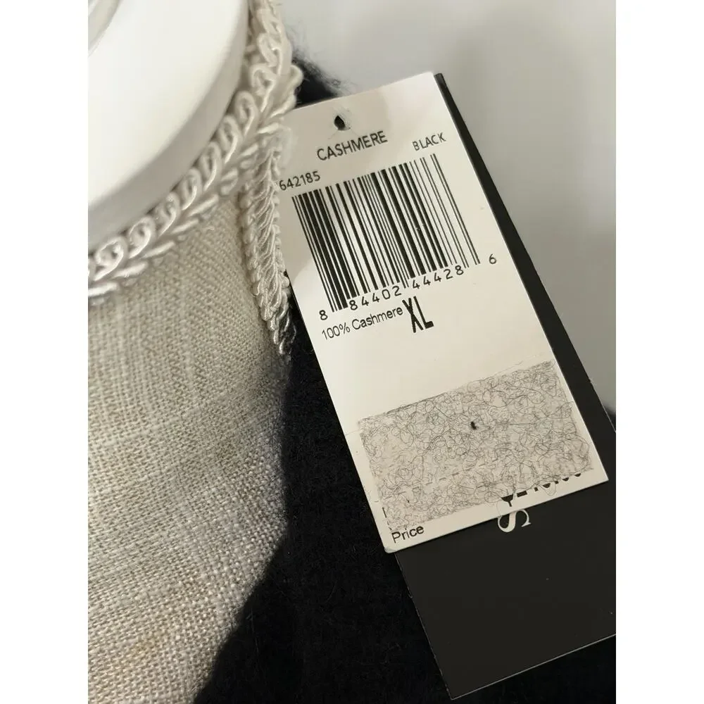 NEW Sutton Studio Cashmere Open Cardigan Sweater Classic Black XL - Picture 2 of 3